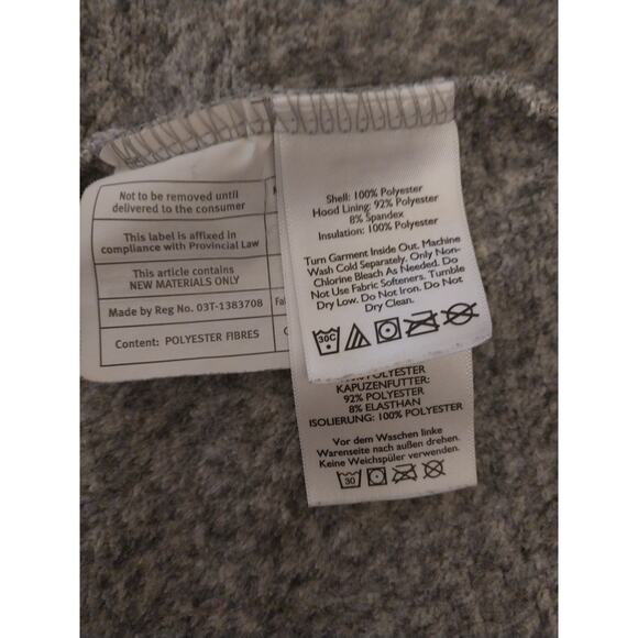 Eddie Bauer Women’s XS Gray Fleece Knit Hooded Jacket Quilted Sleeves & Full Zip - Picture 7 of 15